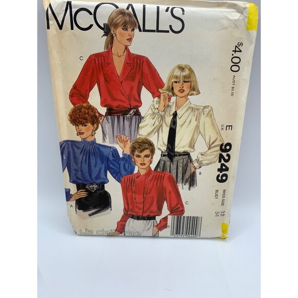 McCall's Misses Shirt Blouse Sewing Pattern sz 12 9249 - uncut - Picture 1 of 2